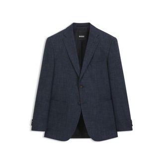 BOSS Regular-fit suit jacket in a patterned wool blend
