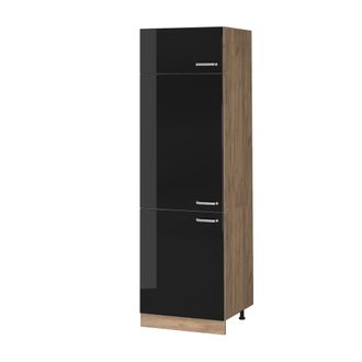 Vicco Armario Para Frigor&iacute;fico Empotrado R-line, Negro Brillo Intenso, 60 Cm