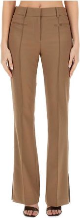Helmut Lang Tailored Broeken - Dames - Wijde Broeken - Bruin - XS - Wol - Broeken