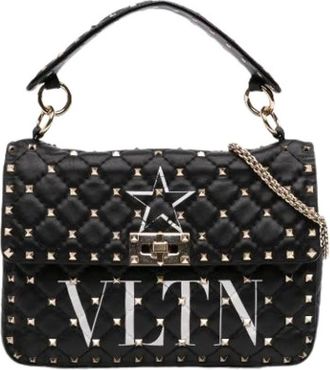 Valentino Pre-owned Satchel - Dames - Vintage Schoudertas - Zwart - ONE Size - Leer - Vintage