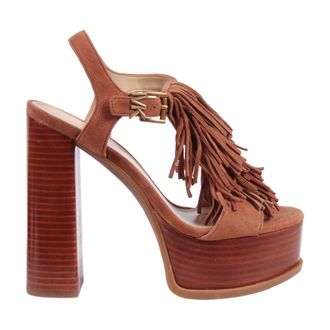 Michael Kors High Heel Sandals, female, Brown, Size: 10 US Indra Platform Sandal