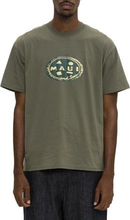 Maui and Sons Impression Graphic Print Cotton T-Shirt in Olive at Nordstrom, Size X-Large