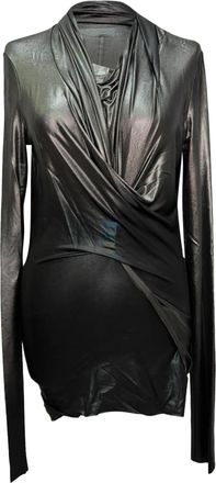 Rick Owens Magnetic Long Sleeve Top in Black Viscose