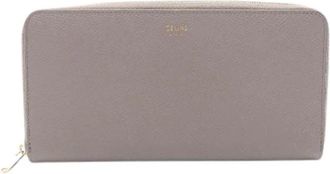 Celine Pre-owned Leather Long Zip Wallet - Dames - Vintage Accessoires - Grijs - ONE Size - Leer - Vintage