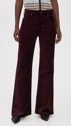 Citizens Of Humanity Kimberly Velvet 70s Flare Pants In Burgundy
