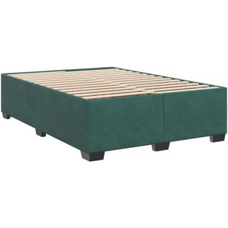 vidaXL Vidaxl - Estructura Cama Sin Colch&oacute;n Terciopelo Verde Oscuro 140x200 Cm