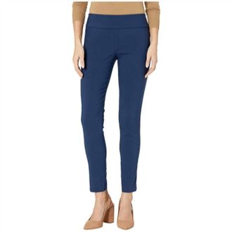 Elliott Lauren Control Stretch Pull-On Ankle Pants With Back Slit Detail In Navy