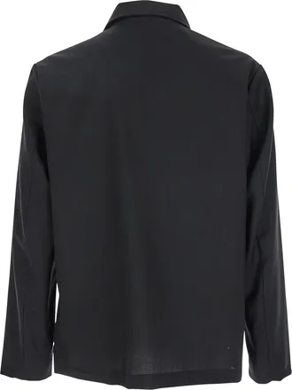 low brand Mens Black Wool Jacket With Classic Collar Coat
