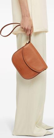 Jil Sander Coin logo-debossed crossbody bag - women - Calf Leather - OS - Brown