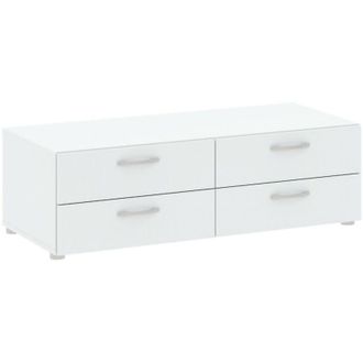 Dmora Dmora - Cajonera Gignod, C&oacute;moda Multiusos, C&oacute;moda De Dormitorio, Gabinete Con Cajones, 111x52 H35 Cm, Blanco