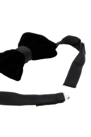 Giorgio Armani Velvet Bow Tie - Black