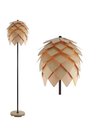 Jonathan Y Designs Simon 63 Pinecone Wood/Metal LED Floor Lamp, Natural/Black at Nordstrom