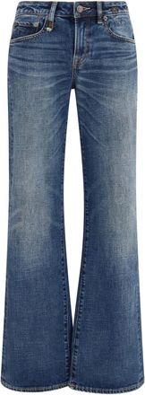 R13 Dark Blue Flared Mid Rise Jeans