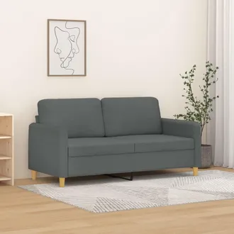 vidaXL Sof&aacute; De 2 Plazas De Tela Gris Oscuro 140 Cm Vidaxl