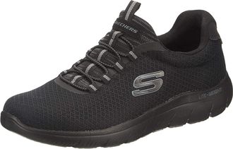 Skechers Mens Summits Trainers, Black Mesh Trim, 7.5 UK