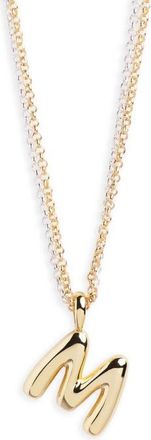 Argento Vivo Puffy A Initial Pendant Necklace in Two Tone at Nordstrom