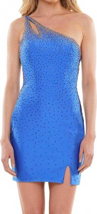 Colors Dress One Shoulder Asymmetrical Cocktail Dress In Royal Blue