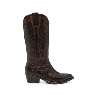 Eraldo Embroidered Leather Boots