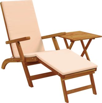 vidaXL Recliner Y Tumbona Plegable 2 Uds. Madera De Acacia S&oacute;lida Vidaxl