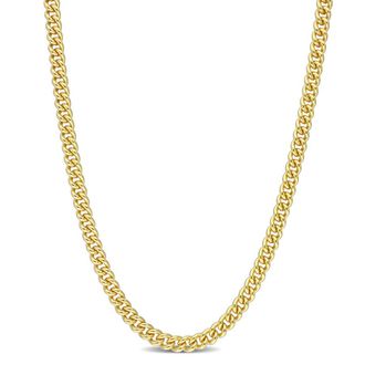 Amour 4.4mm Curb Link Chain Necklace In Yellow Plated Sterling Silver, 24 In