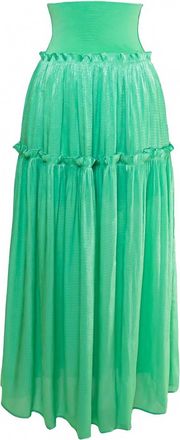 Current Air Womens Satin Weave Maxi Skirt In Green