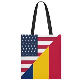 Generic U.S. And Chad Flag Womens Tote Casual Shopping Bag Lightweight Shoulder Bags Hobos Handbag for Work Travel Daily 35x40cm