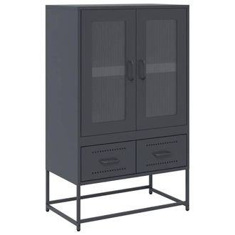 Berkfield Home Highboard Anthracite 68x39x111.5 cm Steel in Charcoal