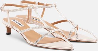 Jil Sander Cage crystal-embellished leather sandals