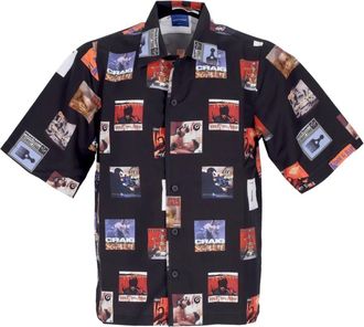 Usual Shirt met korte mouwen en all-over print - Heren - Korte mouwen Overhemden - Veelkleurig - XL - Polyester - Overhemden