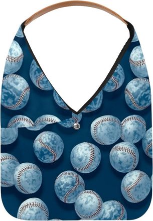 Generic Baseball Ball Background Reusable Lightweight Grocery Bags - Foldable Into Compact Pouch, Washable & Sturdy, Multipurpose for Shopping and Travel