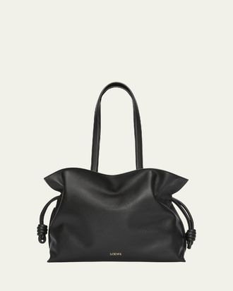 Loewe Flamenco Large Clutch Bag in Napa Leather with Golden Foil Anagram