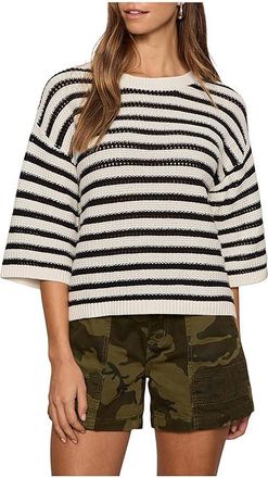 Sanctuary Elle Sweater T-Shirts Womens Sweater Black/White/Chalk : LG (US 10-12), Cotton