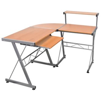 vidaXL Vidaxl - Escritorio De Esquina Madera Contrachapada Marr&oacute;n 132x112x99 Cm