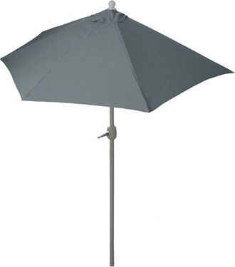 Hhg Nunca Usado] Parasol De Media Ca&ntilde;a Parla, Parasol De Balc&oacute;n, Poli&eacute;ster/aluminio Uv 50+ 3kg, 270cm Antracita Sin Soporte