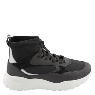Bally Ladies Bienne Black Panelled Hi-top Sneakers