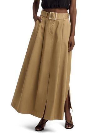 スカート SAINT LAURENT BROWN SILK SKIRT SAINT LAURENT Ruffle-Trimmed Silk Maxi Skirt | endource