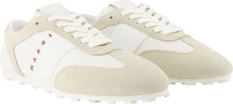 Marni Womens Sneakers - Marni Leather White Lambskin Shoes