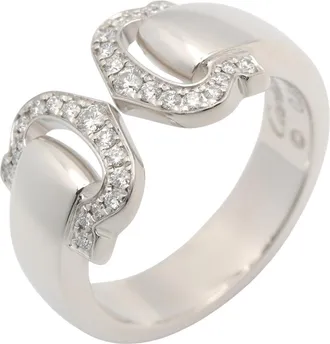 Cartier Silver Clear White Gold (18K) Band Ring (Pre-Owned)