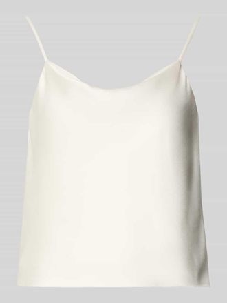 Jake*s Tr&auml;gertop aus Satin mit Wasserfall-Ausschnitt in Ecru, Gr&ouml;&szlig;e 32