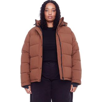 Alpine North FORILLON PLUS SIZE - Vegan Down Short Quilted Puffer Jacket in Maple at Nordstrom, Size 4X