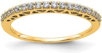 Diamond2Deal 14k Gold Lab Grown Diamond Wedding Band Ring 1/4Ct Clarity- VS Color- G-H