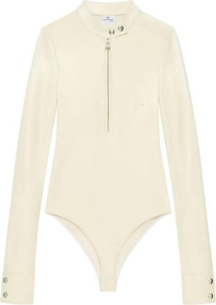 Courr&egrave;ges Body a maniche lunghe con zip - Toni neutri