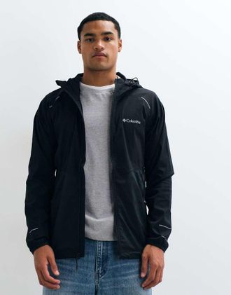 Columbia Tech II giacca a vento con zip integrale nera-Nero