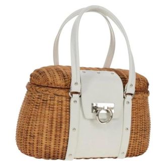 Ferragamo Pre-owned Handbags, female, Beige, Size: ONE SIZE Pre-owned Leather Handbag