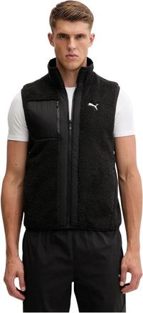 Puma Omkeerbaar Hybride Sherpa Vest - Heren - Bodywarmers - Zwart - S - Leer - Fitness