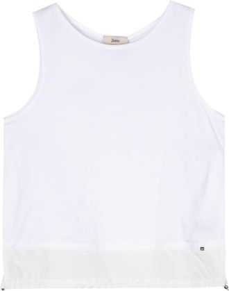 Herno logo-plaque cotton tank top - women - Polyester/Cotton - 42 - White