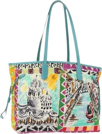 Prada Pre-owned Tote Bags, female, Multicolor, Size: ONE SIZE Pre-owned Nylon Tote Bag