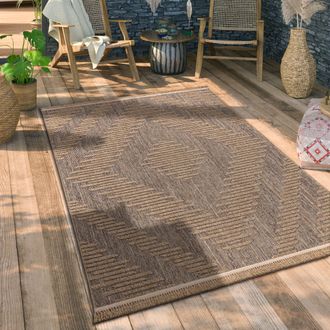 Paco Home Paco Home - Alfombra Salon Cocina Exterior Terraza Jardin Boho Floral Dibujo Geometrico 120x160 Cm, Beige 4