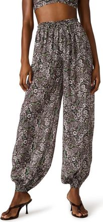 Steve Madden Livy Print Balloon Pants in Black/forest Green at Nordstrom, Size X-Small