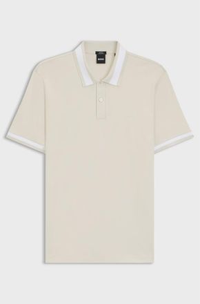 HUGO BOSS Mercerised-Cotton Slim-Fit Polo Shirt With Structured Trims, Size XX-Large
